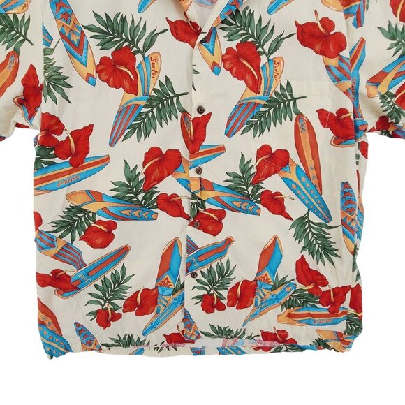 Ho Aloha Men's Short Sleeve Casual Shirt Floral Size L - Picture 2 of 8